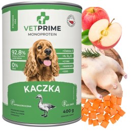 VetPrime Monobiałkowa Kaczka 400g karma mokra dla psa HYPOALERGICZNA
