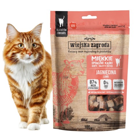 Wiejska Zagroda Przysmak dla kota Miękkie smaczne kąski Jagnięcina (dorosły)