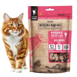 Wiejska Zagroda Przysmak dla kota Miękkie smaczne kąski Wołowina (dorosły) 100g