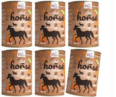 Syta Micha CHEF HORSE HYPOALERGICZNA KONINA MONOPROTEINOWA KARMA 6x400G